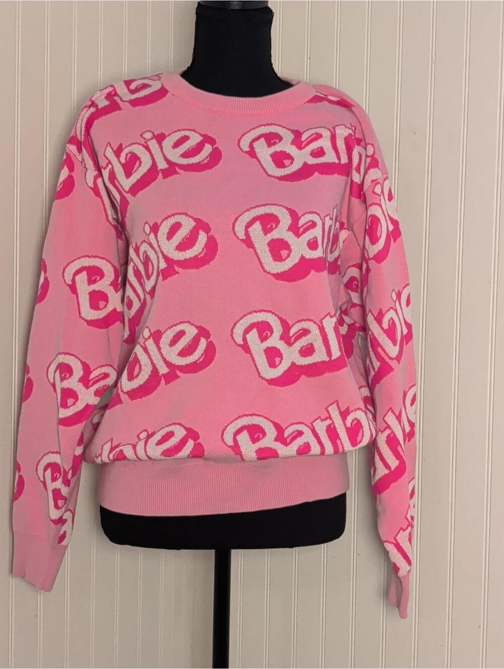 Barbie Core Pink Logo Sweater Size Small